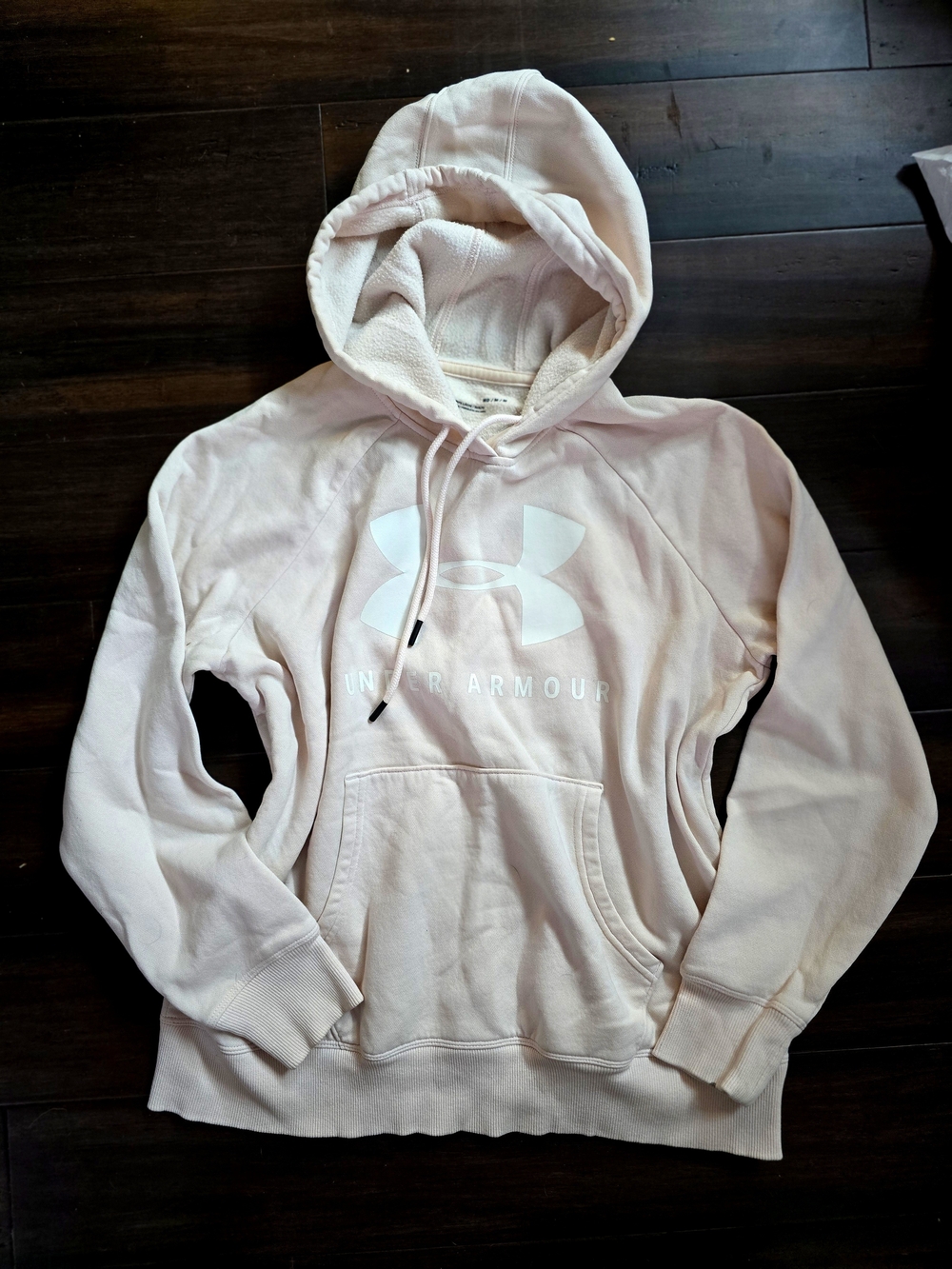 Under Armour Women's Light Pink Pullover Hoodie with Logo